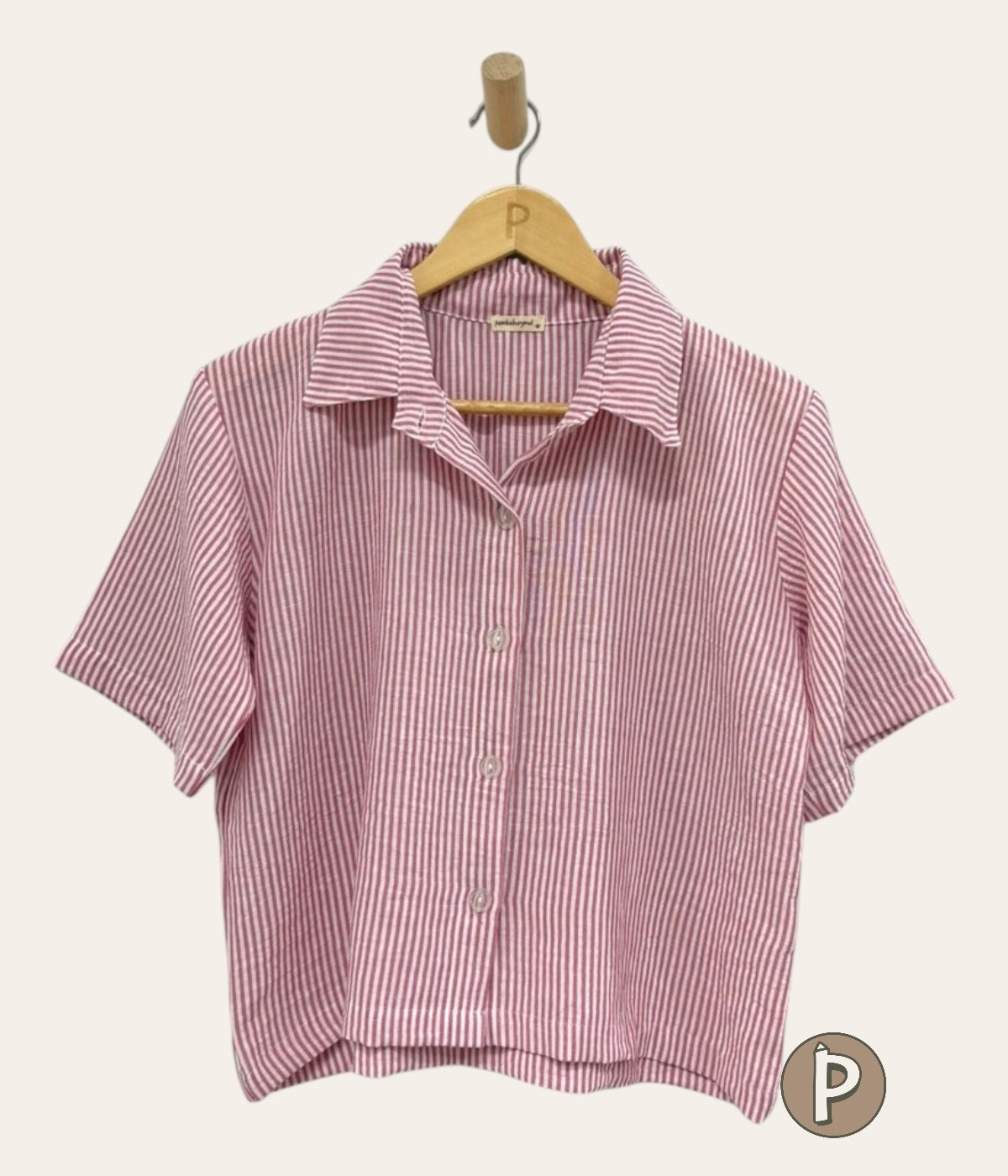 Pambahaymnl Stripes Buttoned Top