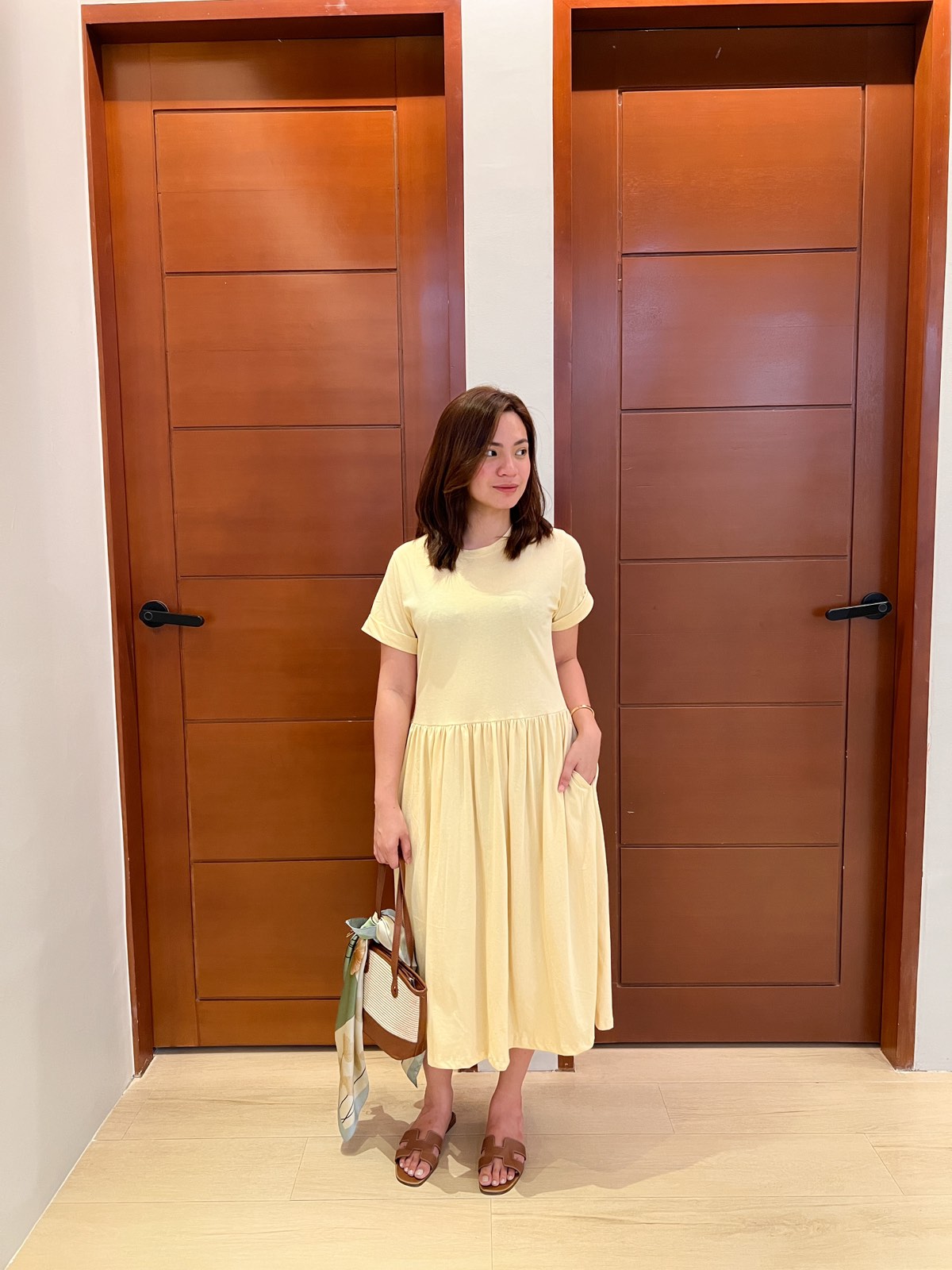 Pambahaymnl Shirred Midi Dress
