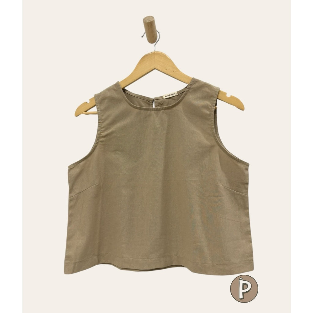 Pambahaymnl Sleeveless Linen Top