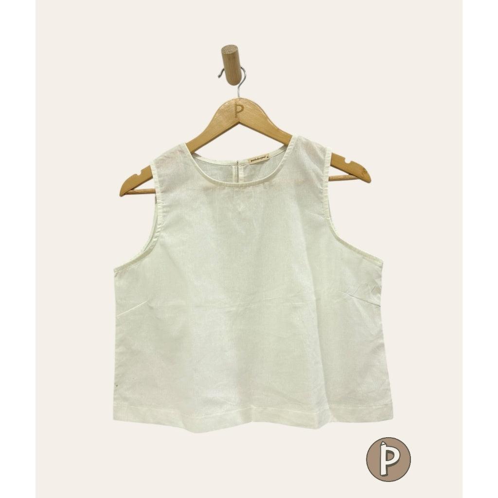 Pambahaymnl Sleeveless Linen Top
