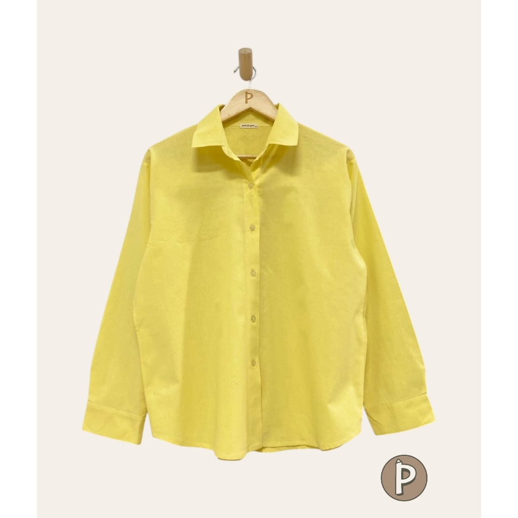 Pambahaymnl Linen Polo Longsleeve Top