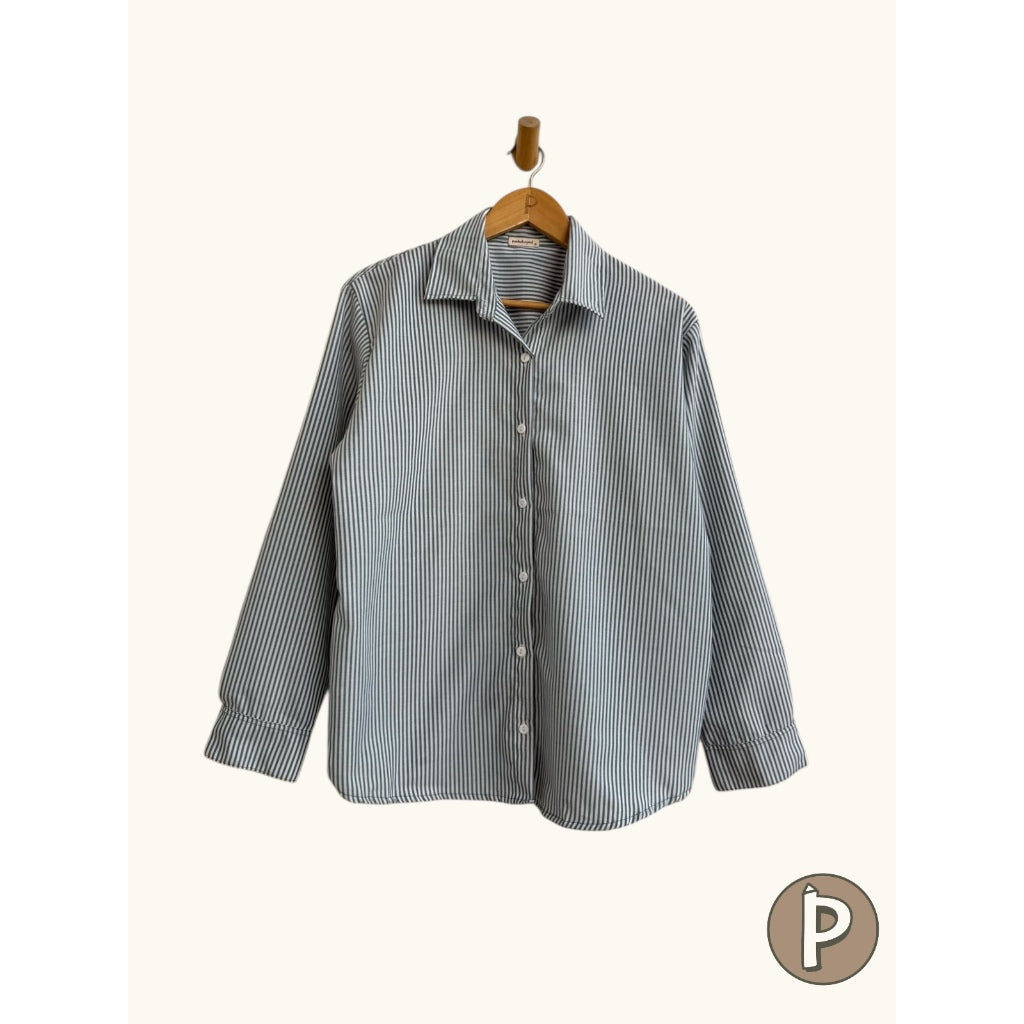 Pambahaymnl Oxford Polo Stripes Long Sleeve