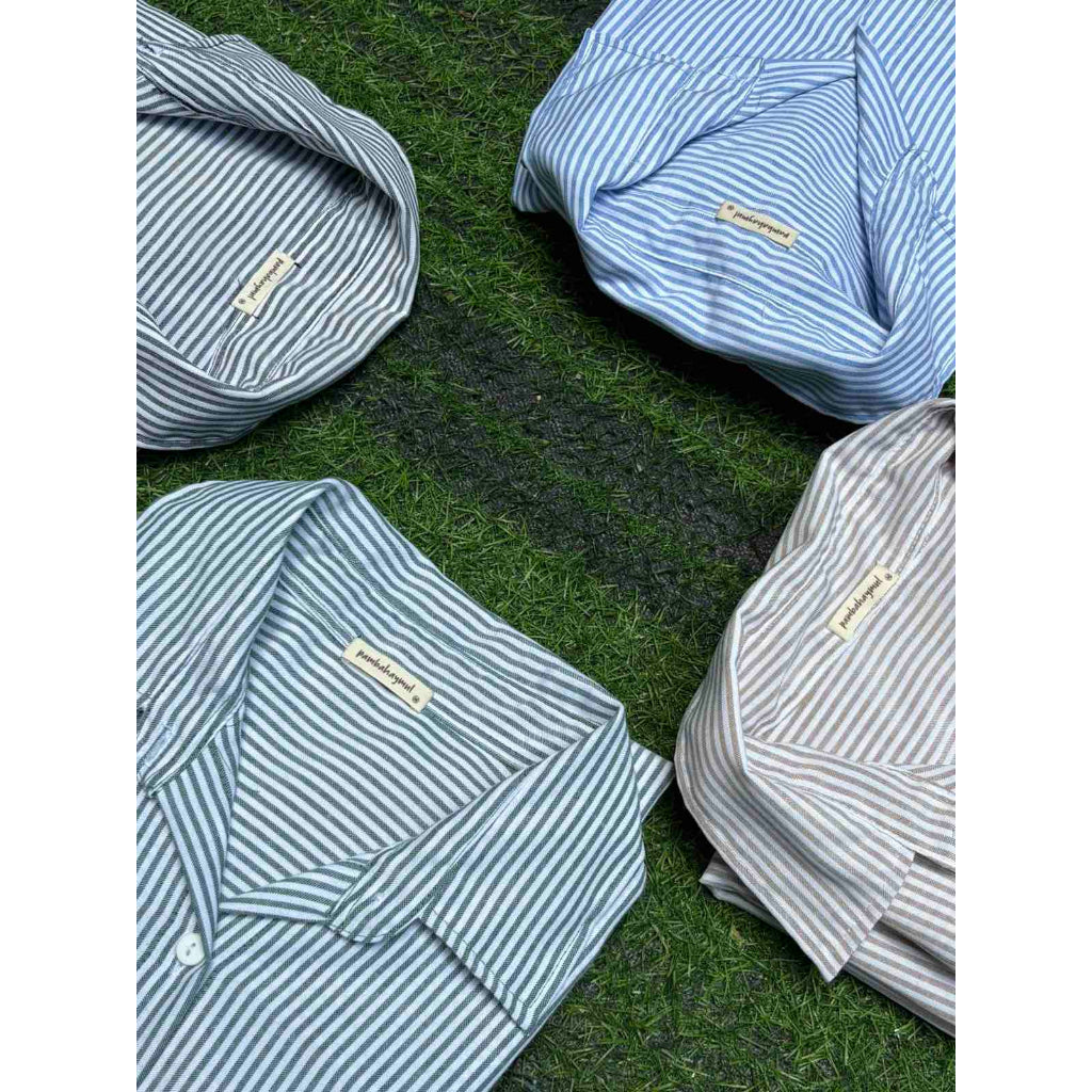 Pambahaymnl Oxford Polo Stripes Long Sleeve
