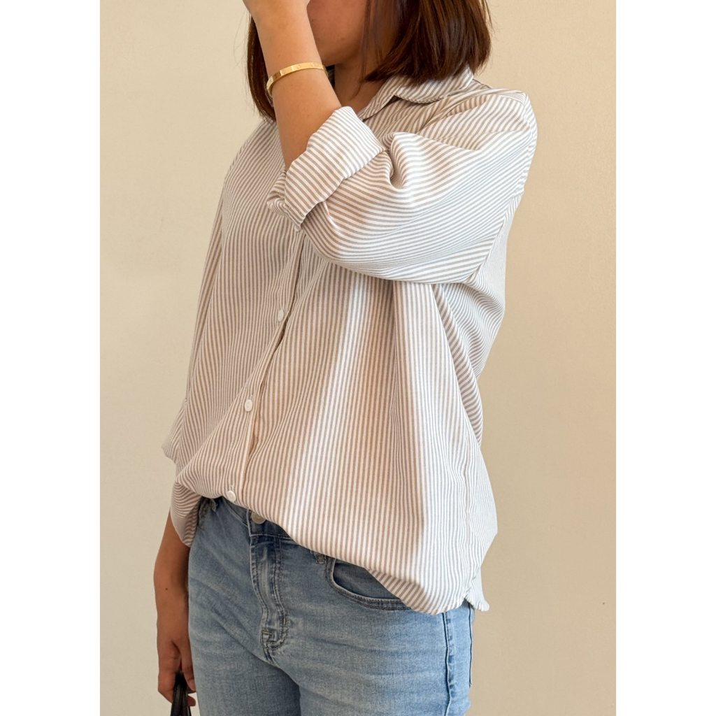Pambahaymnl Oxford Polo Stripes Long Sleeve