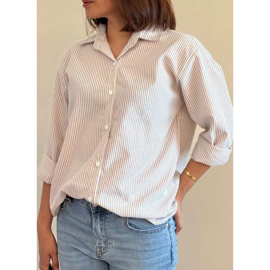 Pambahaymnl Oxford Polo Stripes Long Sleeve