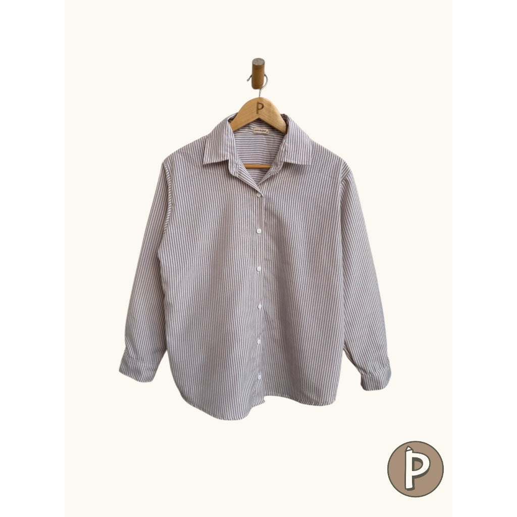 Pambahaymnl Oxford Polo Stripes Long Sleeve