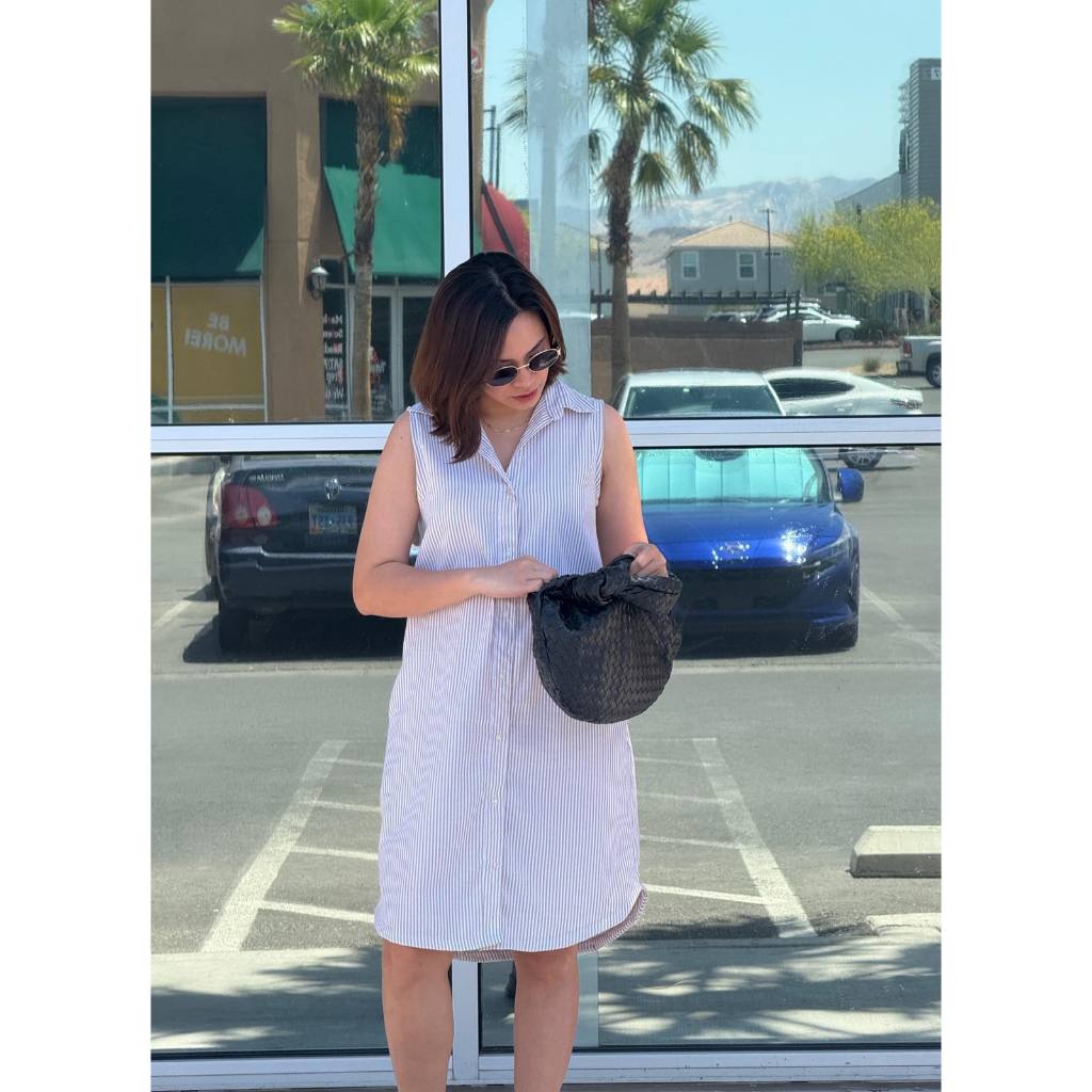 Pambahaymnl Linen Oxford Sleeveless Dress