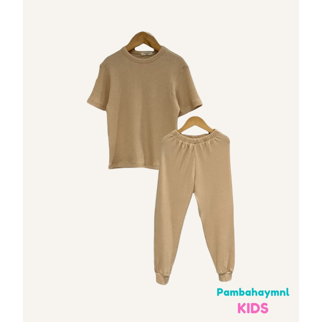 Pambahaymnl Kids Waffle Pjs Set (unisex)