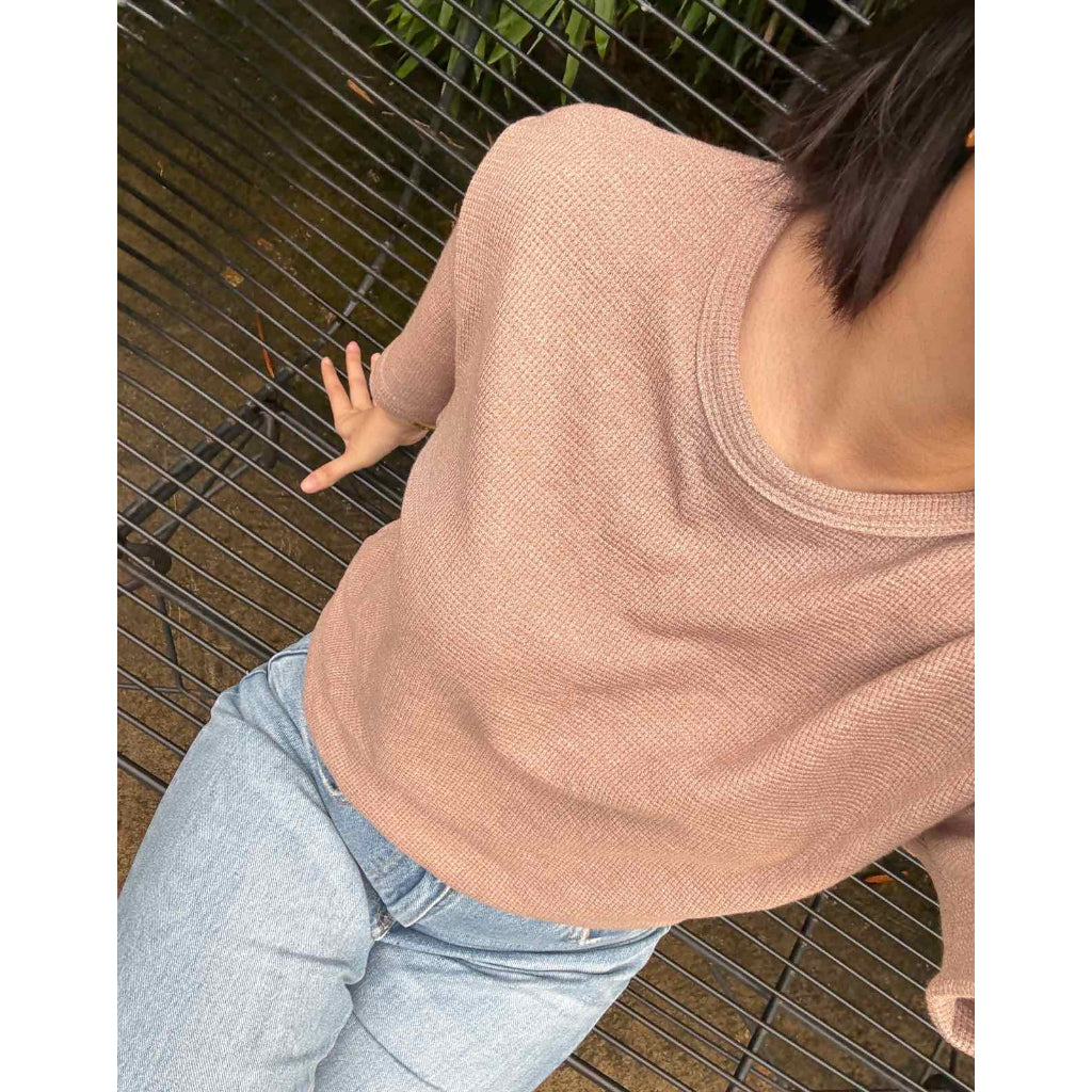 Pambahaymnl Waffle Knit Boxy Top