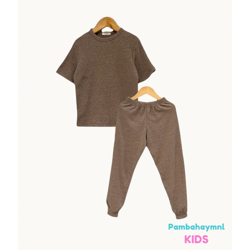 Pambahaymnl Kids Waffle Pjs Set (unisex)