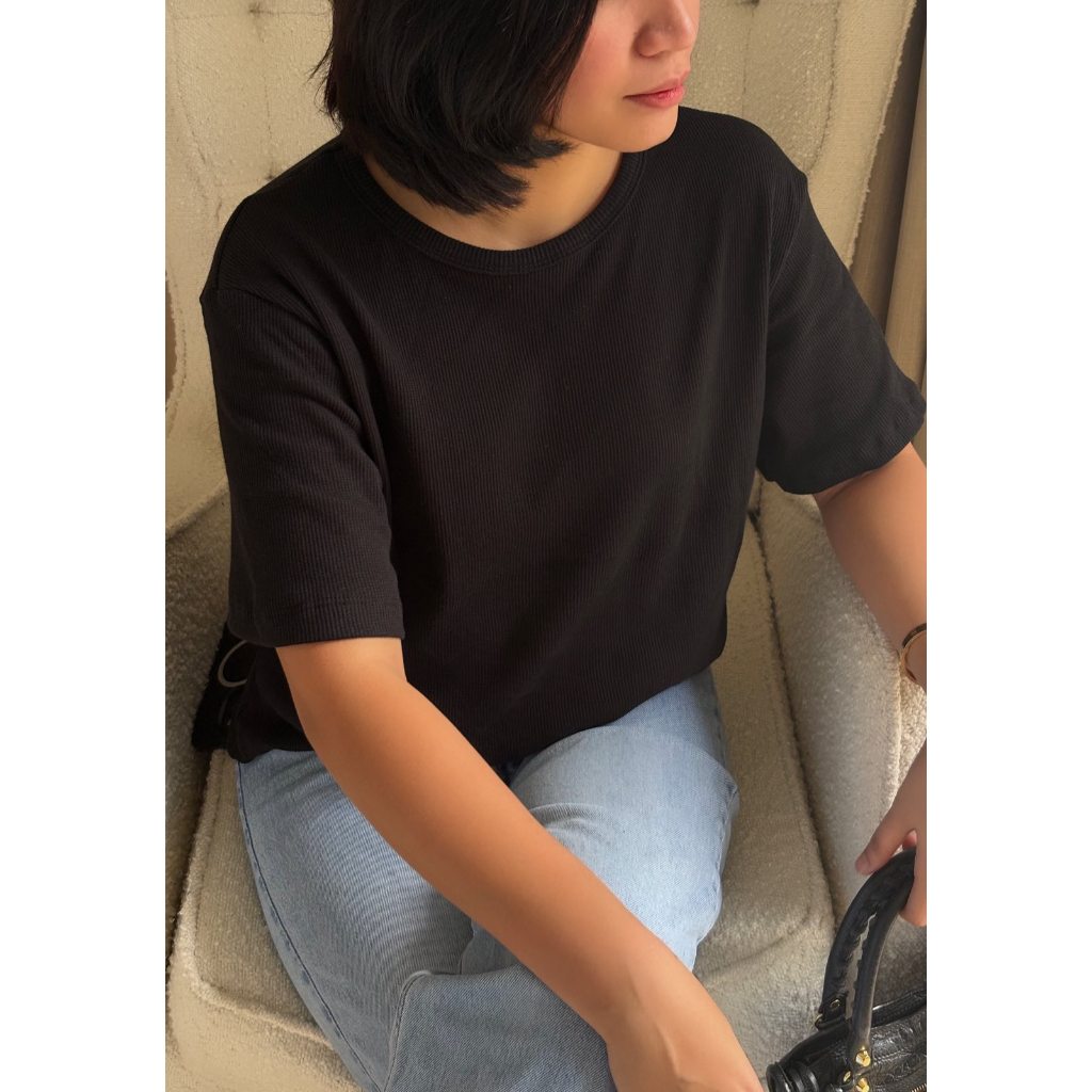 Pambahaymnl Waffle Knit Boxy Top