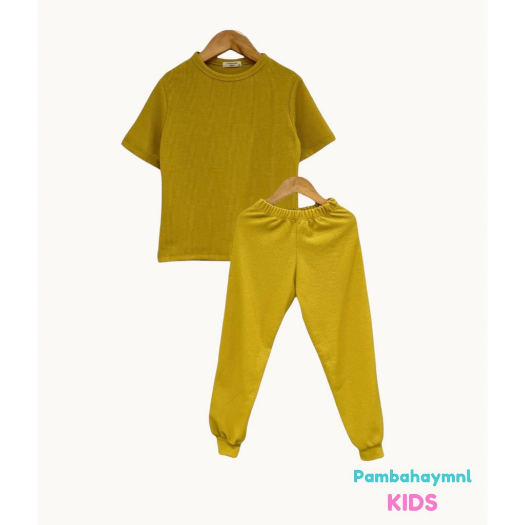 Pambahaymnl Kids Waffle Pjs Set (unisex)