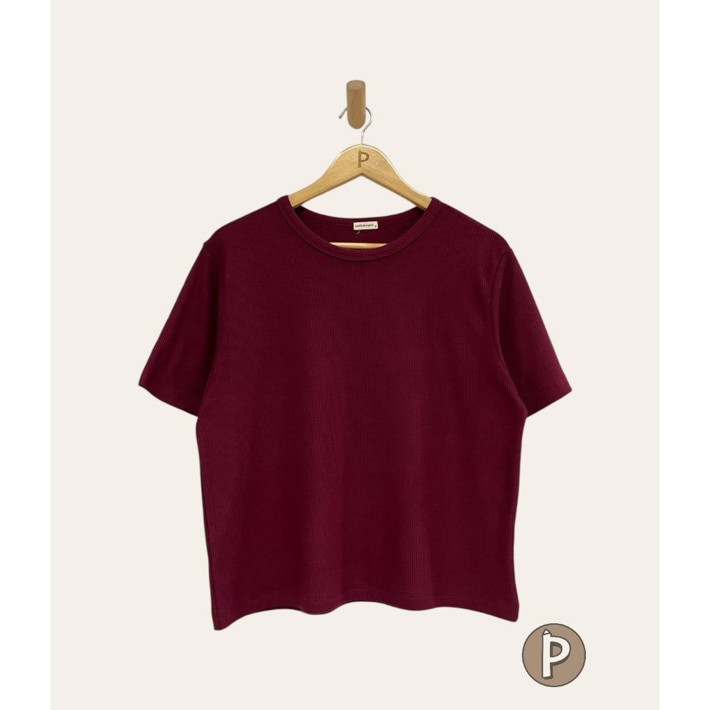 Pambahaymnl Waffle Knit Boxy Top