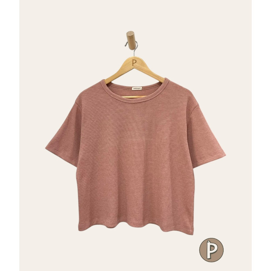 Pambahaymnl Waffle Knit Boxy Top