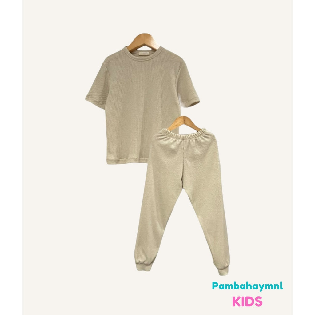 Pambahaymnl Kids Waffle Pjs Set (unisex)