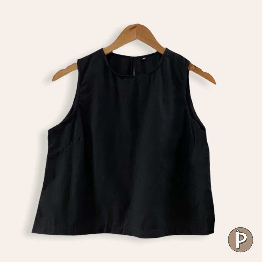 Pambahaymnl Sleeveless Linen Top