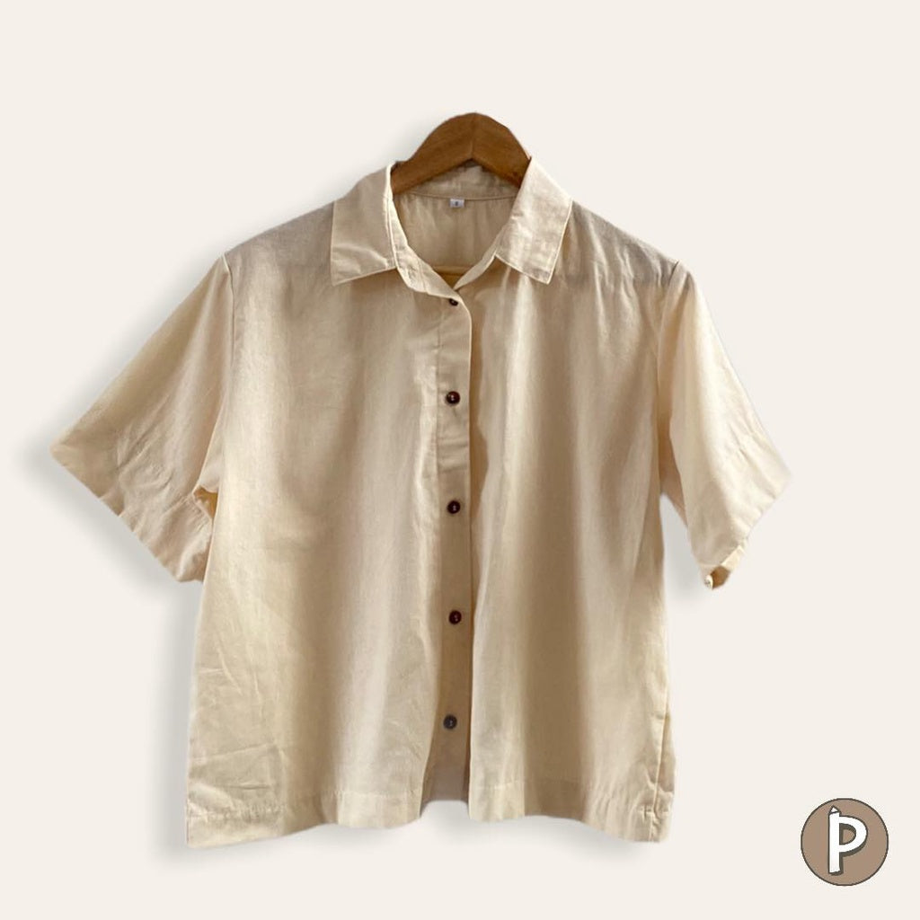 Pambahaymnl Buttoned Linen Top