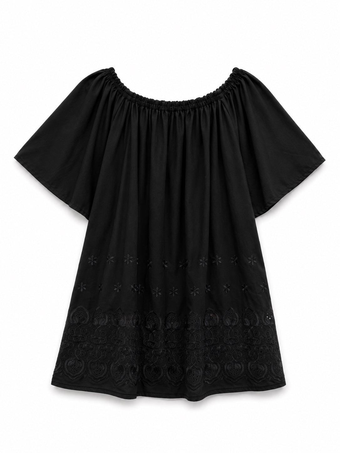 Pambahaymnl Eyelet Bell Sleeve Dress