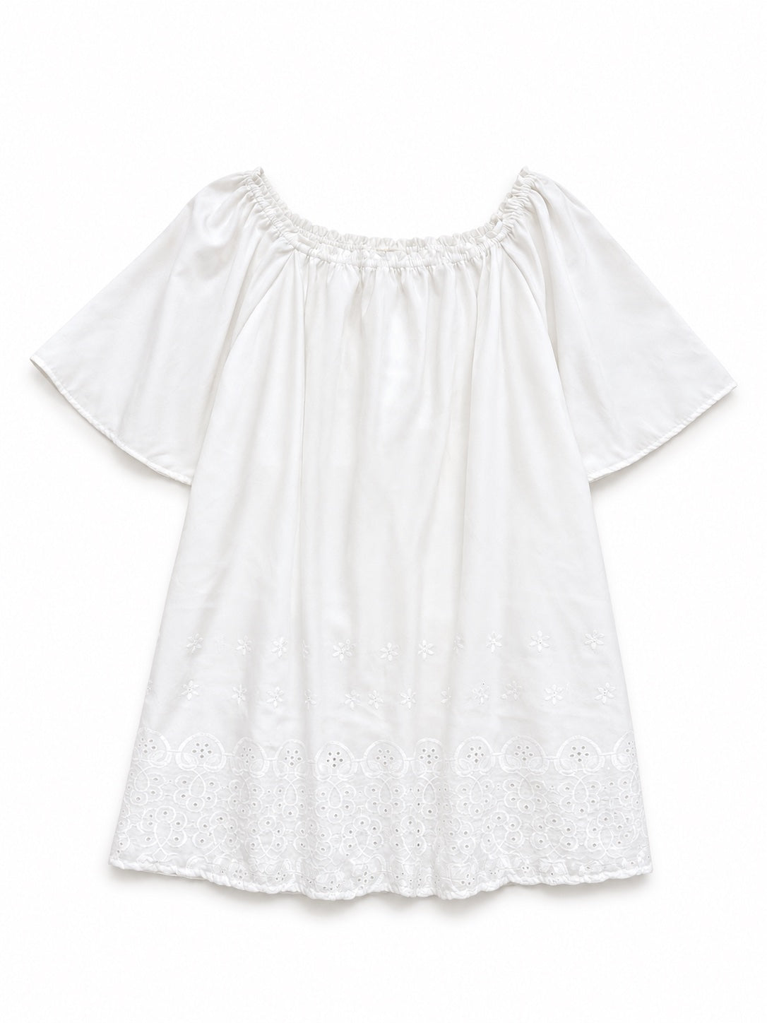 Pambahaymnl Eyelet Bell Sleeve Dress