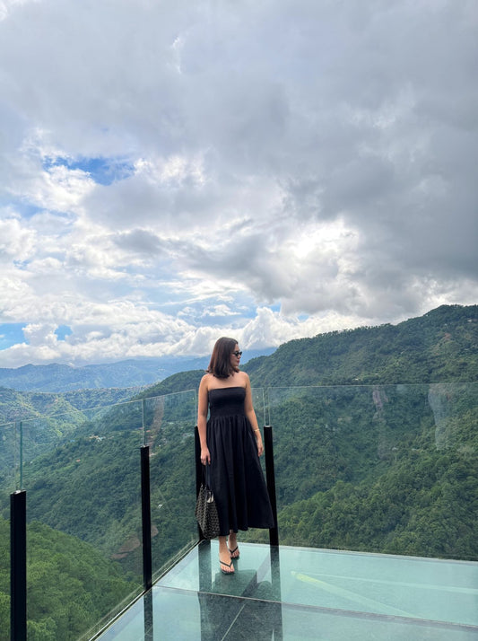 Pambahaymnl Smocked Linen Midi Dress