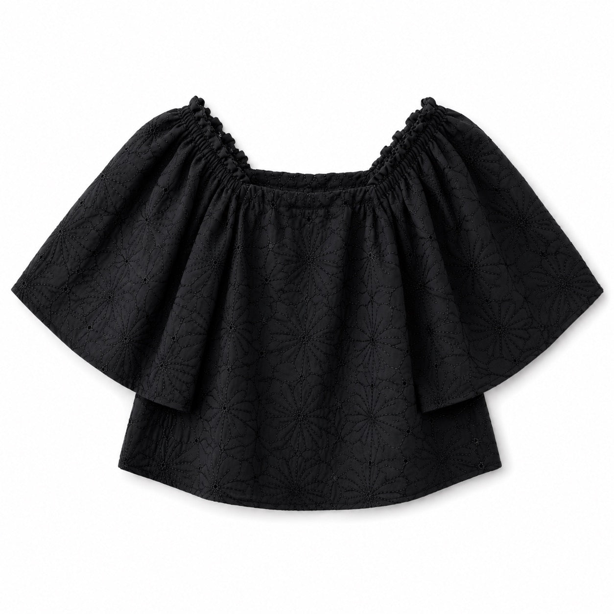 Pambahaymnl Eyelet Puff Top