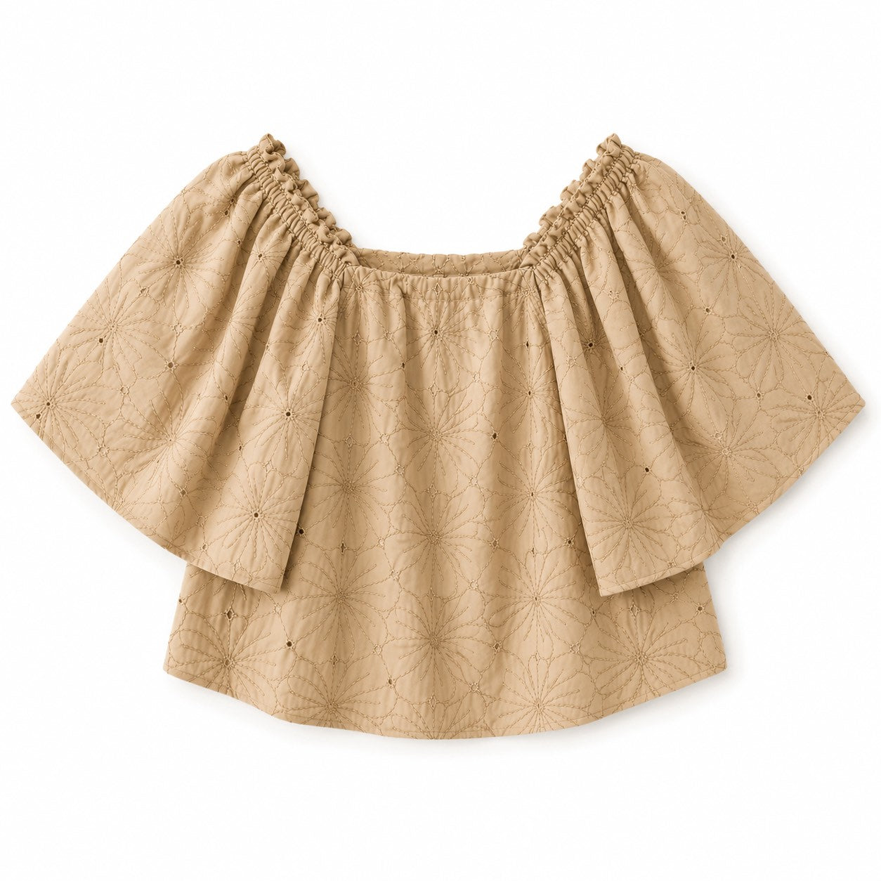 Pambahaymnl Eyelet Puff Top