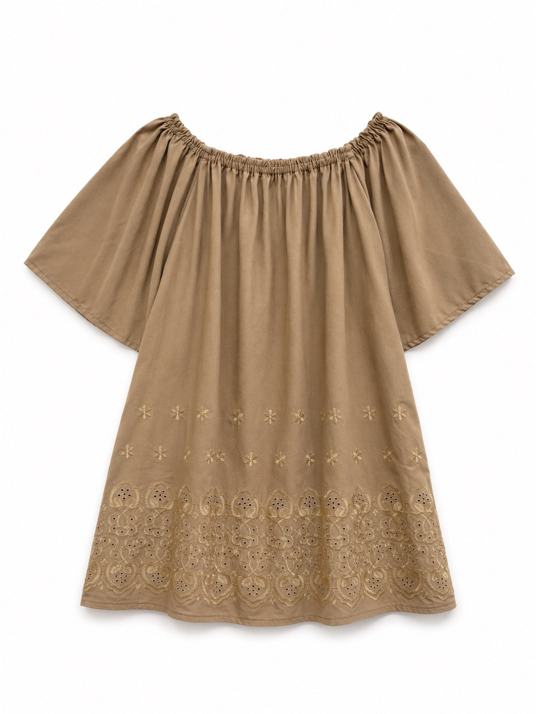 Pambahaymnl Eyelet Bell Sleeve Dress