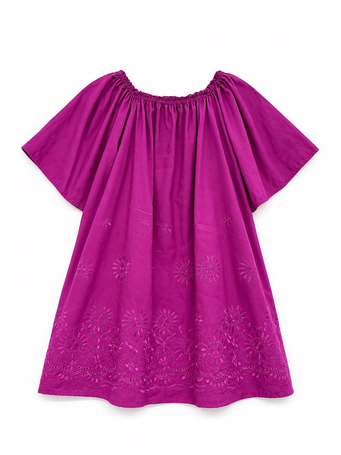 Pambahaymnl Eyelet Bell Sleeve Dress