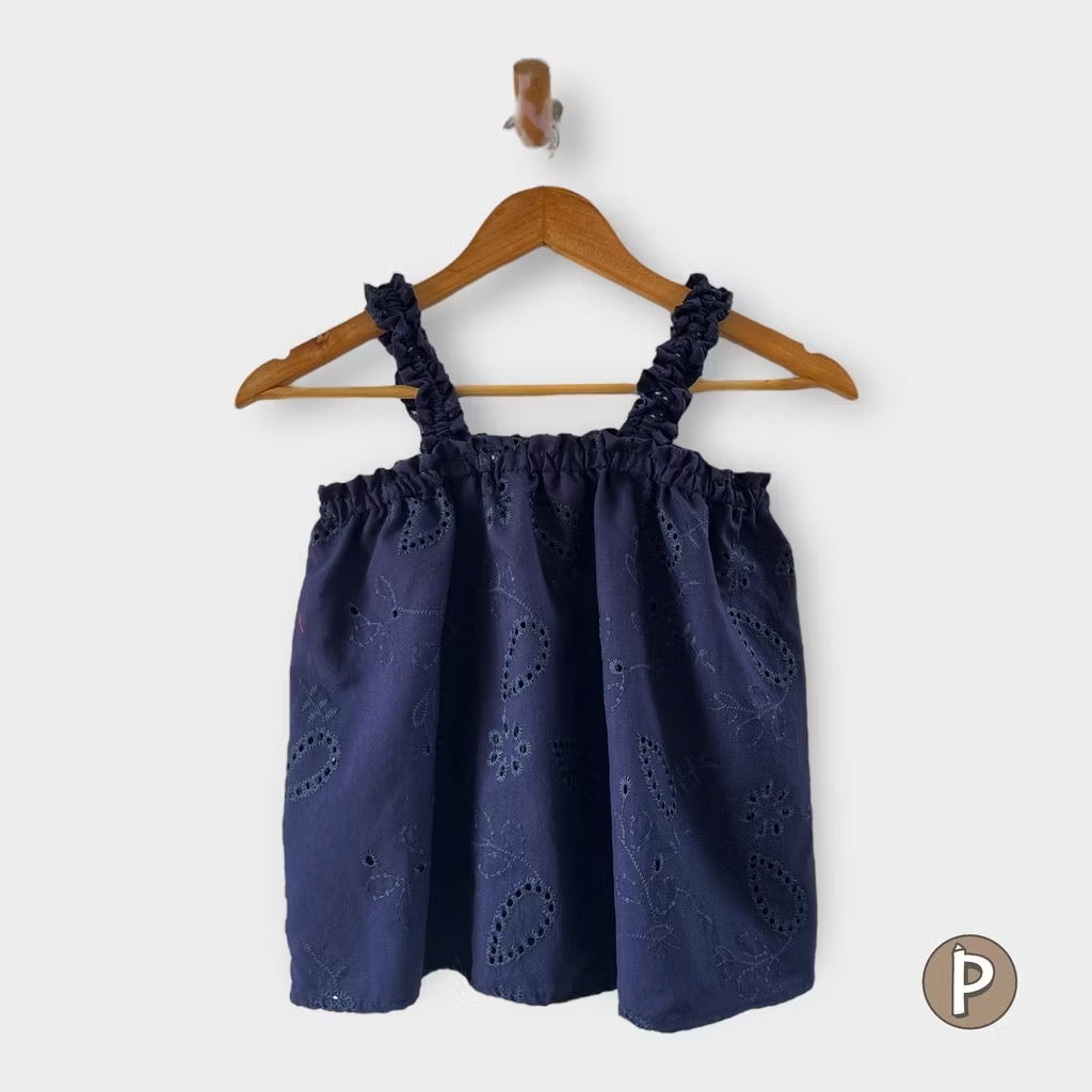 Pambahaymnl Eyelet Gathered Top