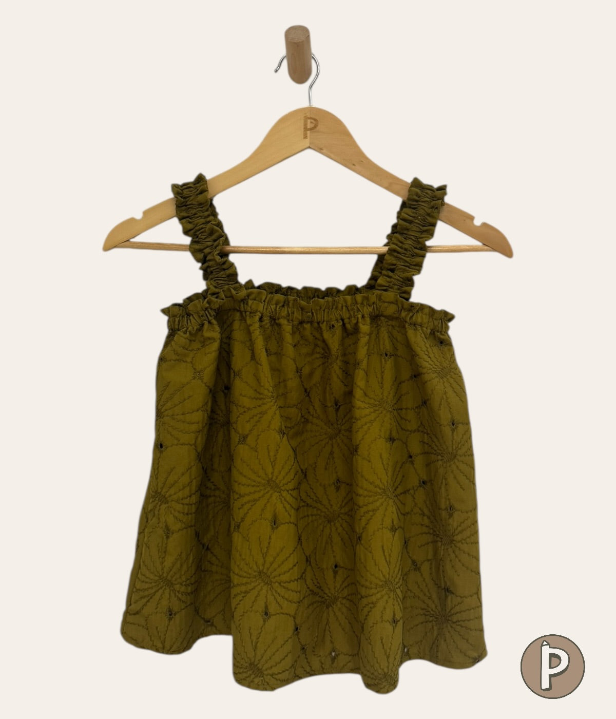 Pambahaymnl Eyelet Gathered Top