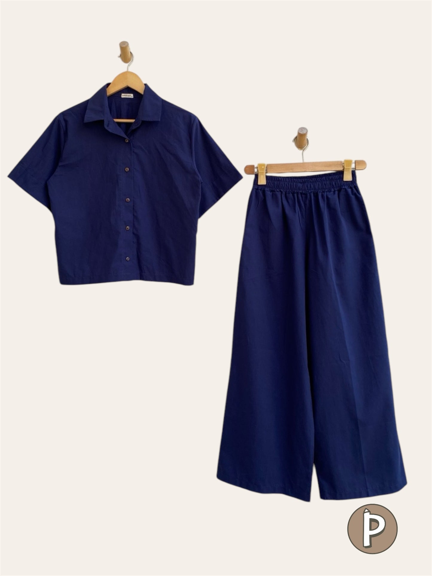 Pambahaymnl Buttoned Linen Pants Set