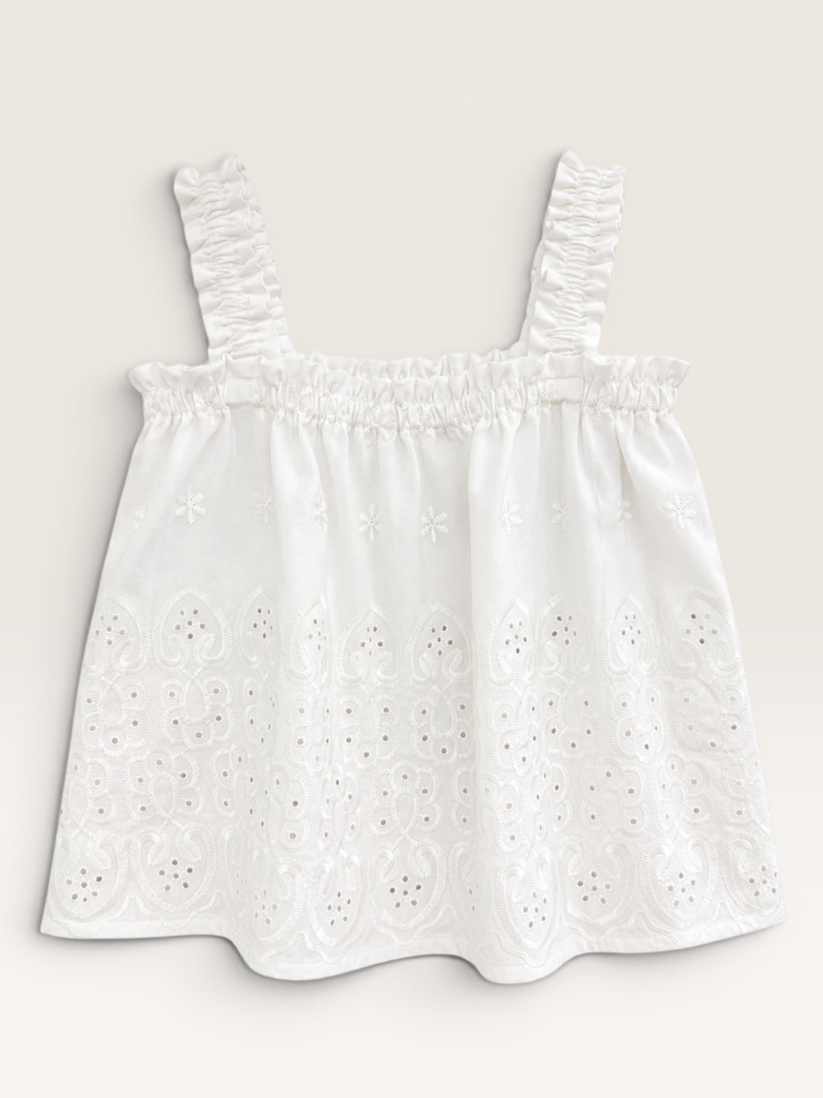 Pambahaymnl Eyelet Gathered Top