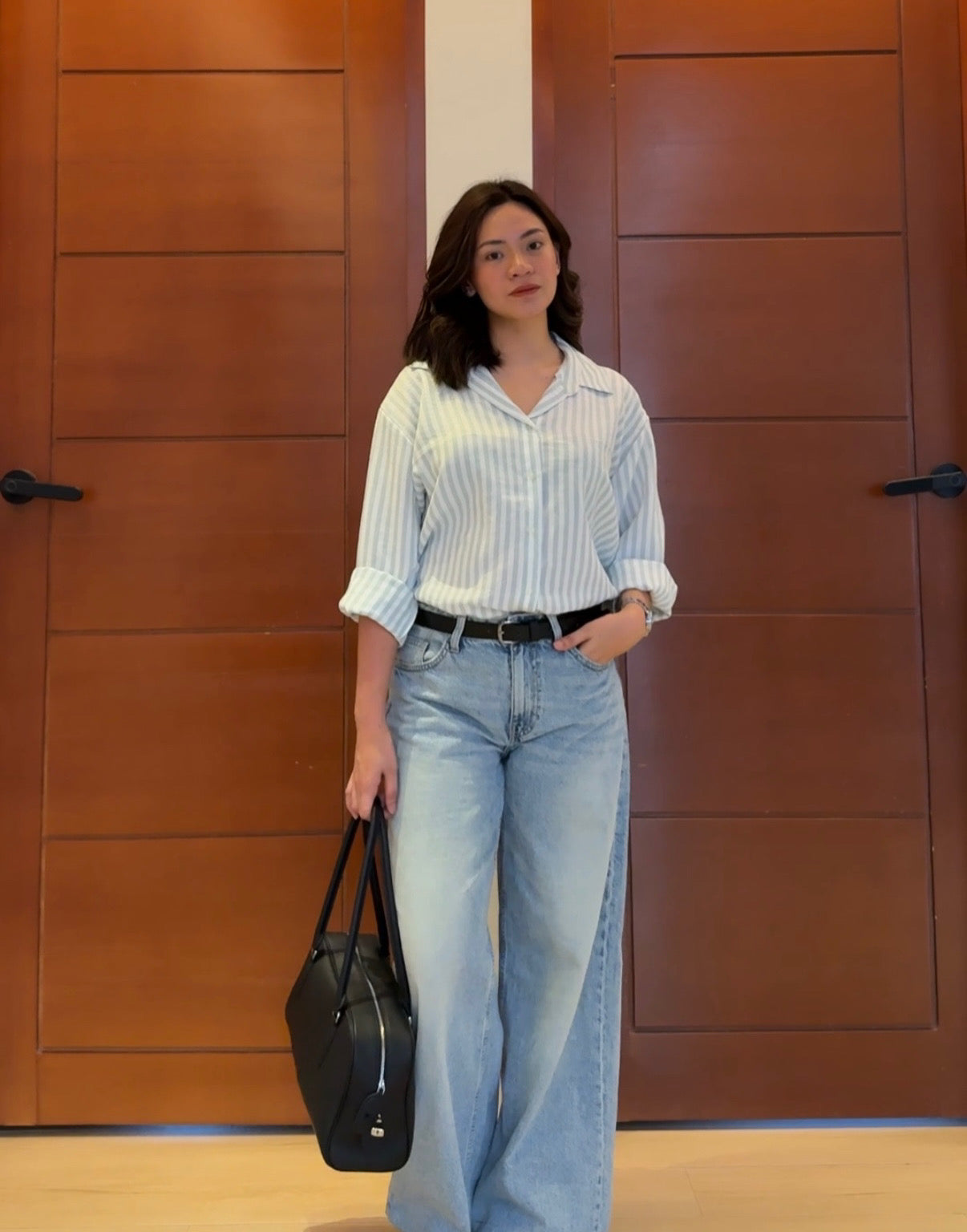 Pambahaymnl Lapel Stripes Linen Longsleeves