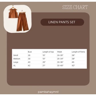 Pambahaymnl Linen Pants Set