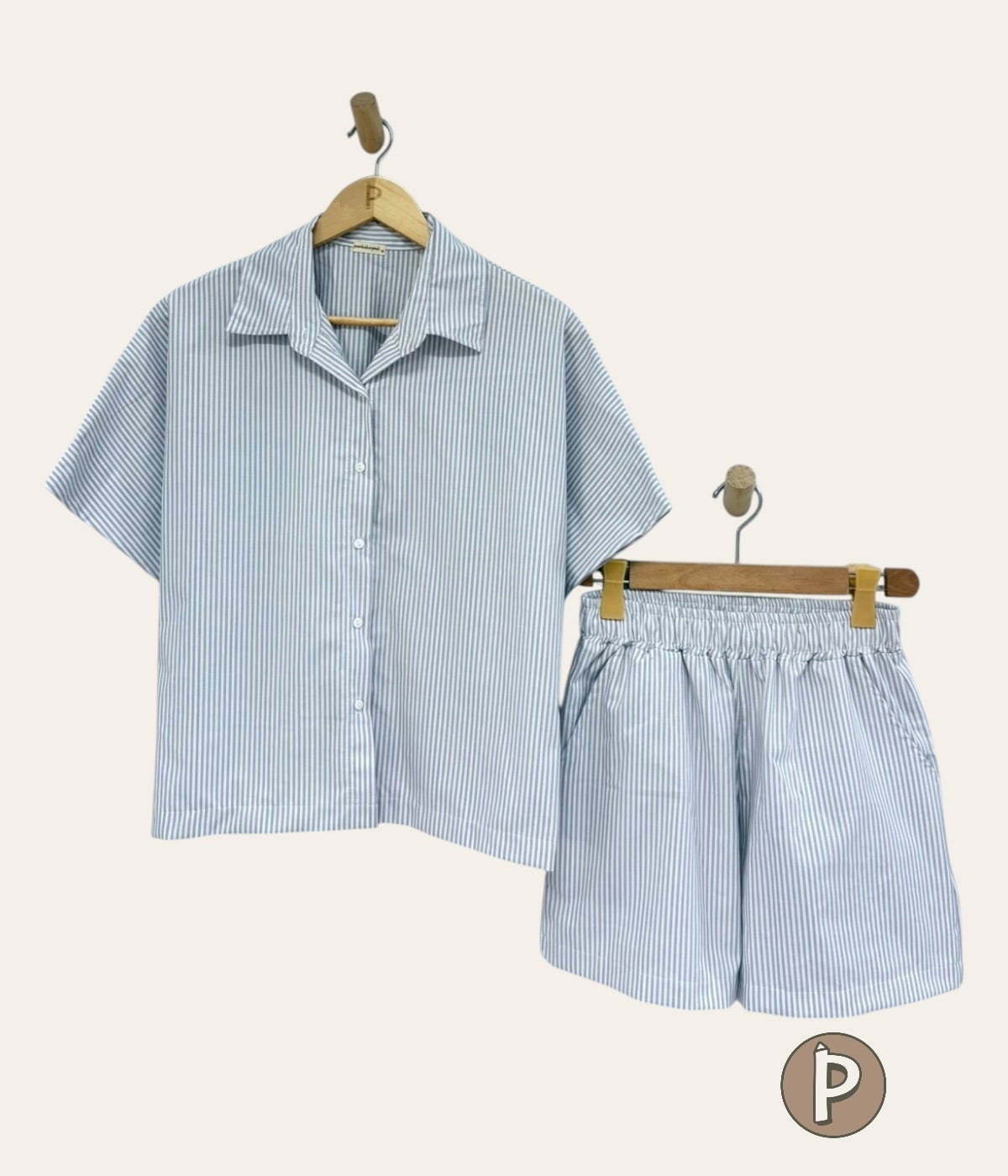Pambahaymnl Batwing Buttoned Short Set