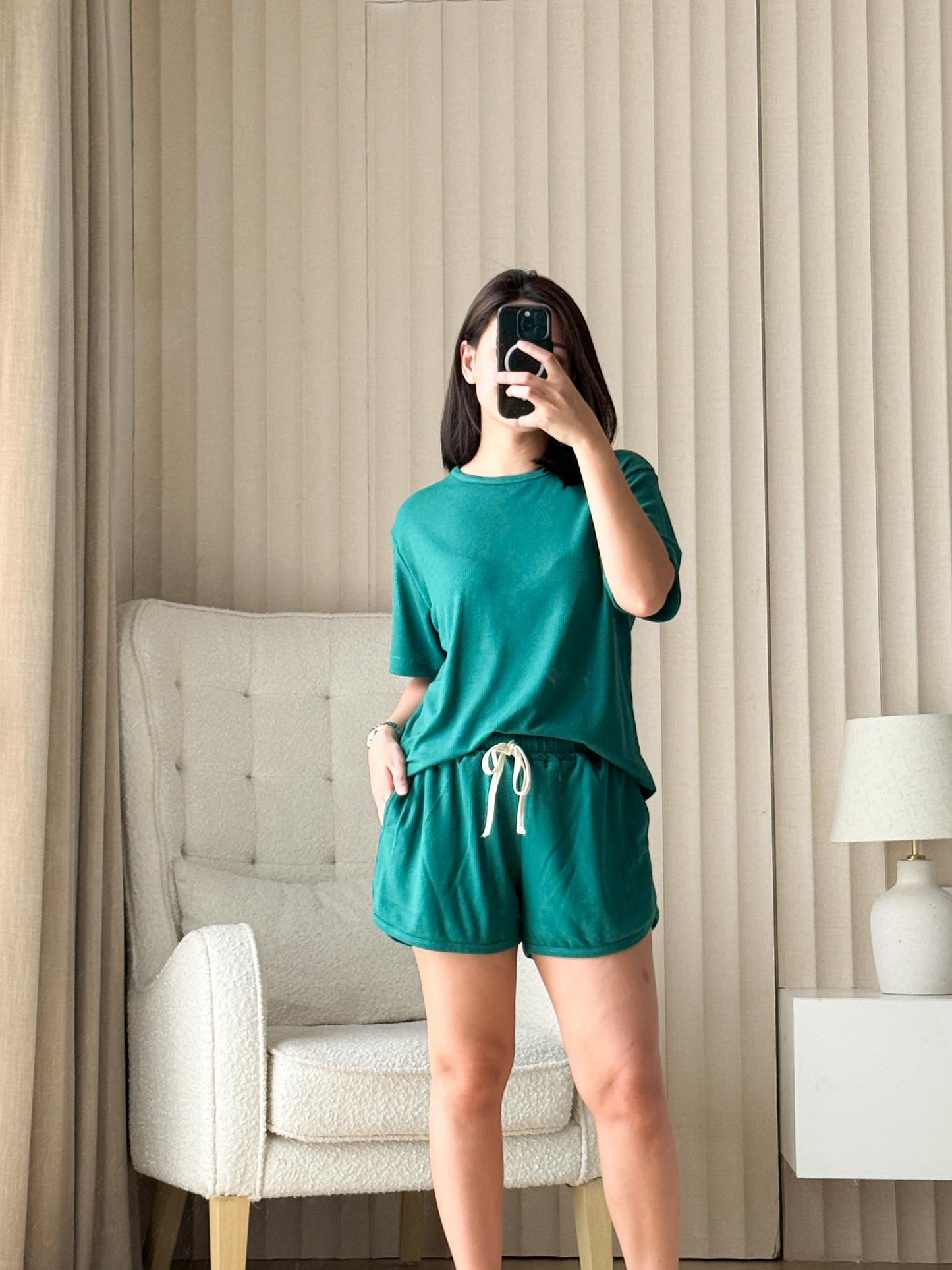 Pambahaymnl Waffle Knit Lounge Set