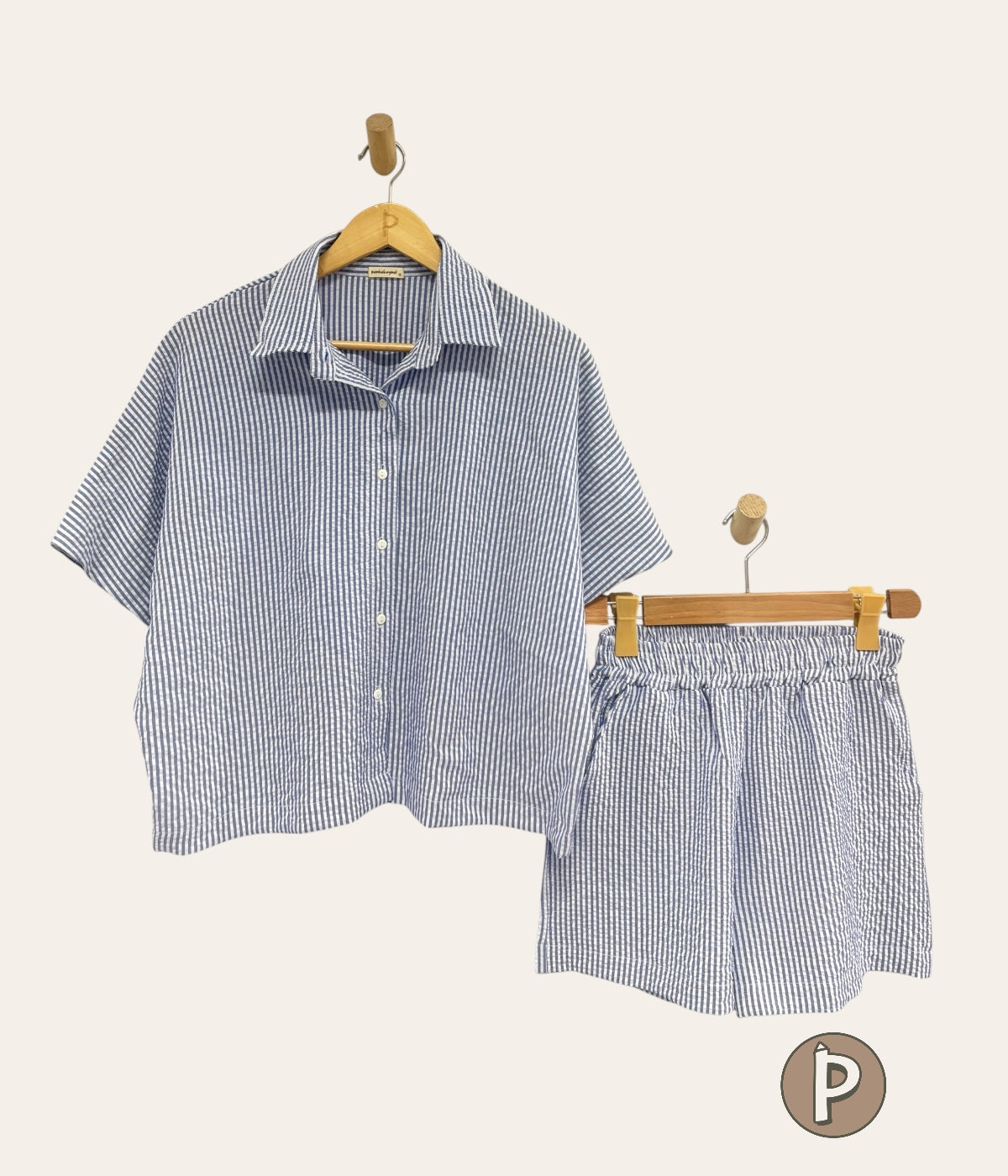 Pambahaymnl Batwing Buttoned Short Set