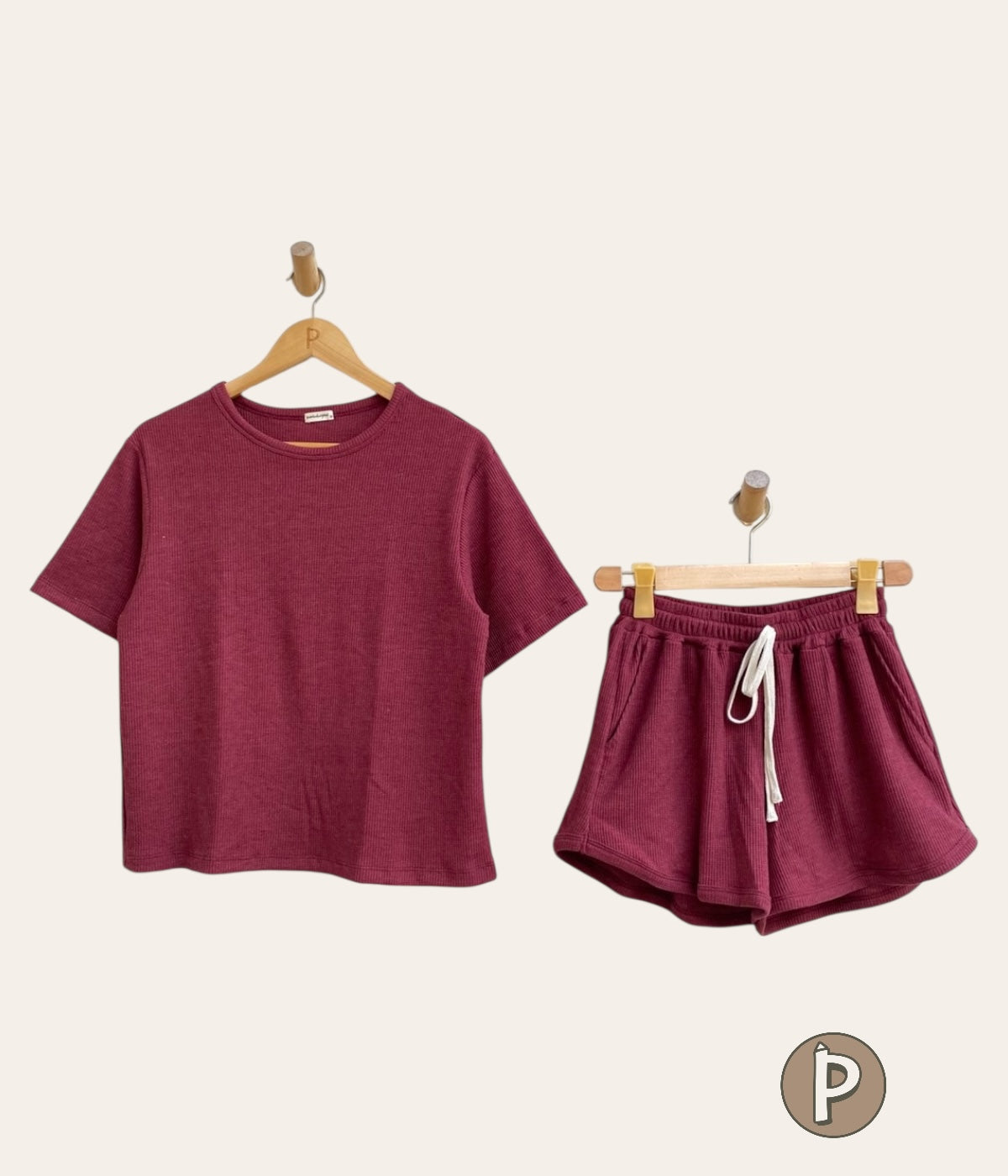 Pambahaymnl Waffle Knit Lounge Set