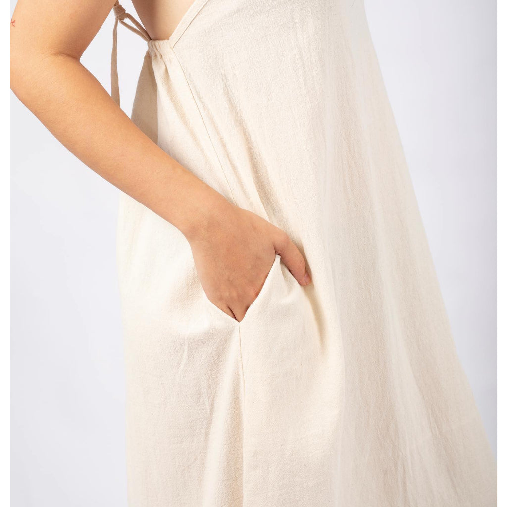 Pambahaymnl Self Tie Linen Dress