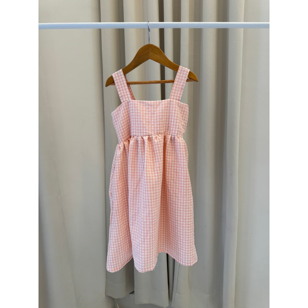 Kids Gingham Smocked Dress