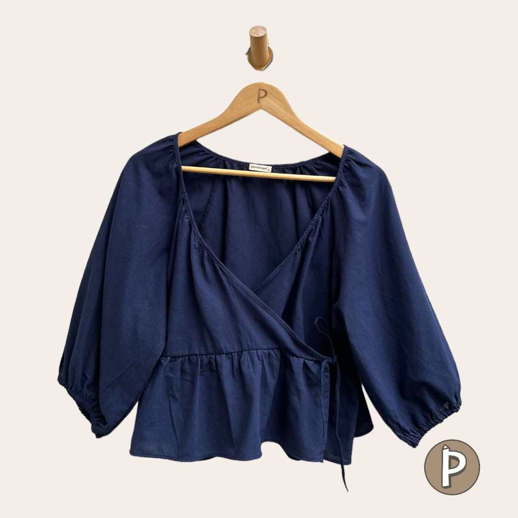 Pambahaymnl Wrap Linen Top