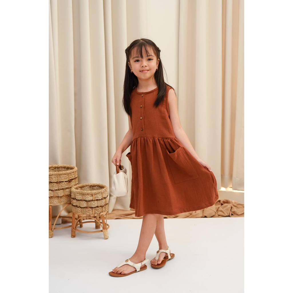 Pambahaymnl Kids Gauze Pocket Dress