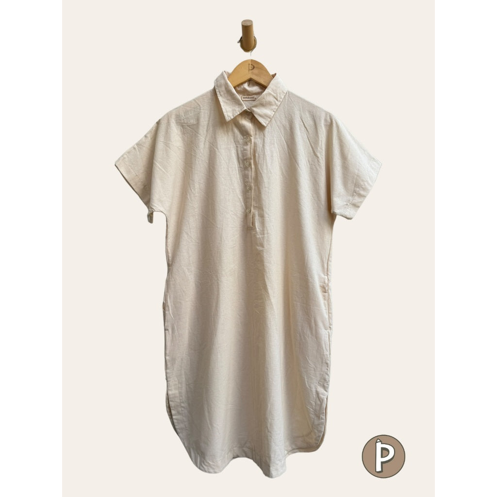 Pambahaymnl Linen Round Hem Dress