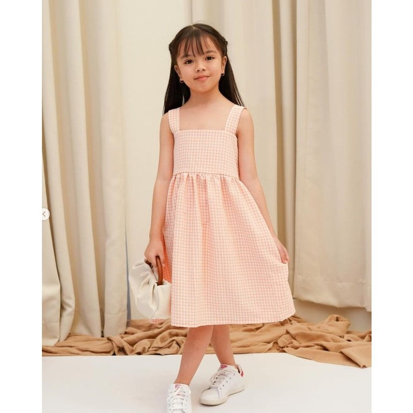 Kids Gingham Smocked Dress