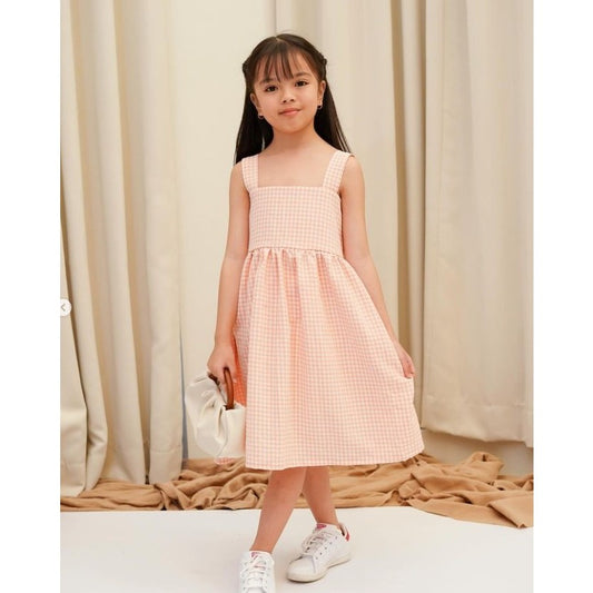 Kids Gingham Smocked Dress