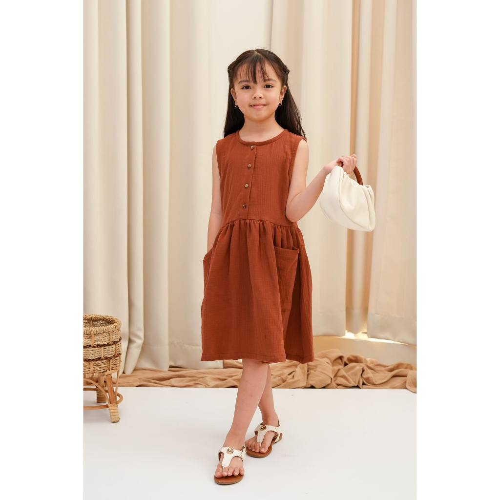 Pambahaymnl Kids Gauze Pocket Dress