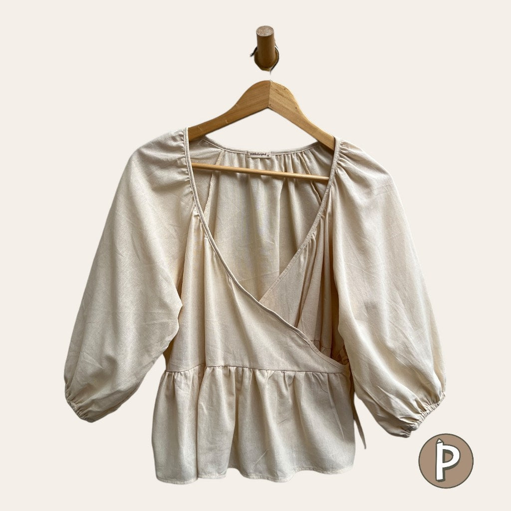 Pambahaymnl Wrap Linen Top