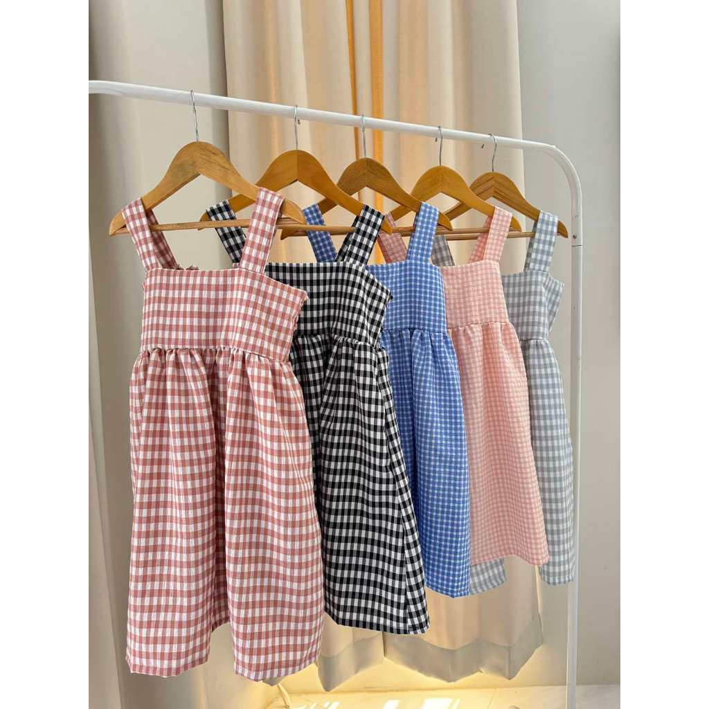 Kids Gingham Smocked Dress