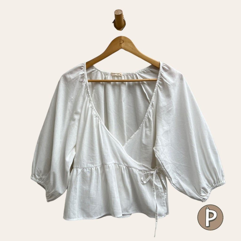 Pambahaymnl Wrap Linen Top