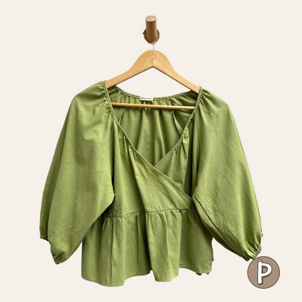 Pambahaymnl Wrap Linen Top